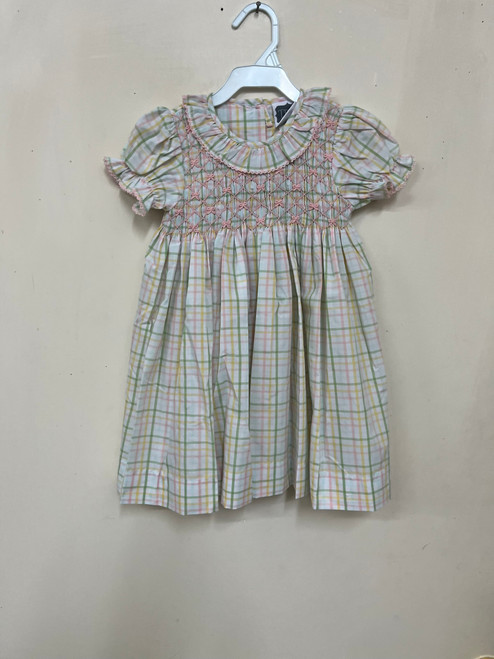 Bow Geo dress multi plaid