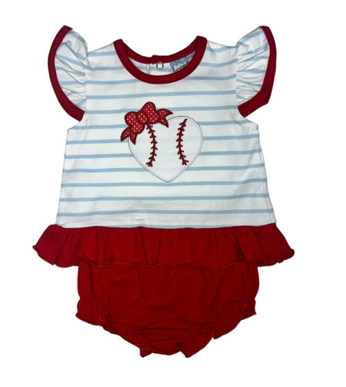 Baseball Girls Appl Bloomer Set Baseball Girls Appl Bloomer Set