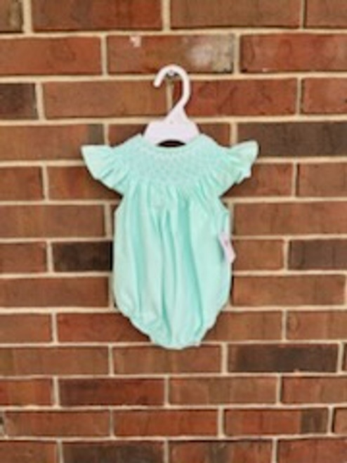 Catherine Pearl Mint Smocked Bubble Catherine Pearl Mint Smocked Bubble