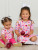 Pink school house knit short sleeve twirl dress