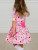 Pink school house knit short sleeve twirl dress