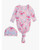 Pretty Floral Ruffle Knotted Sleep Gown & Hat Set