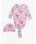 Pretty Floral Ruffle Knotted Sleep Gown & Hat Set