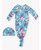Fancy Me Floral Ruffle Knotted Sleep Gown Hat Set