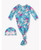 Fancy Me Floral Ruffle Knotted Sleep Gown Hat Set