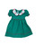 Bow and holly emb scallop collar dress