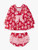 Red Holly Ornament Bows Knit Twirl Top bloomer set