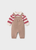 Newborn Boy Dungaree with Striped Polo Set