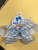 Blue-white Wee stay No slip clip Medium Hair Bow