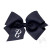 Monogrammed Navy/White  Grosgrain Girls Hair Bow 