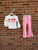 Red & Pink Striped Bell Bottom Set 