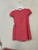 Dress Puffed Sleeve Front Tie Coral 