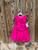 Fushia Front Bow Toile Skirt Sequined Dress