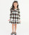 Plaid Long Sleeve Ruffle Hem Dress