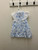 Smocked Blue Toile Butterfly White Eyelet Sleeve 