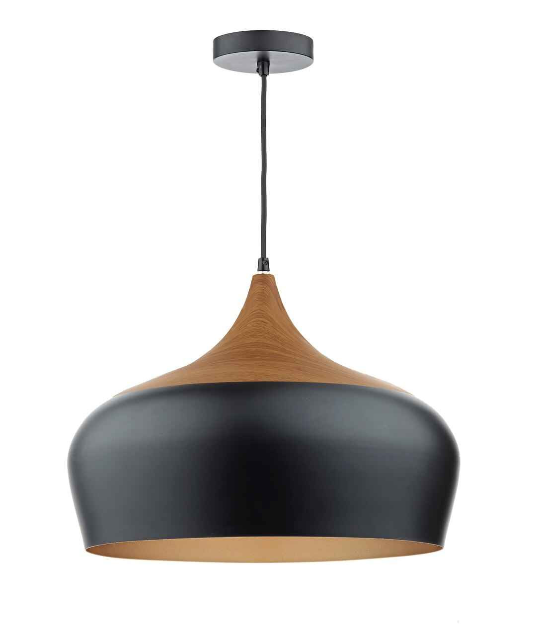 Gaucho Black Metal \u0026 Wood Large Pendant 