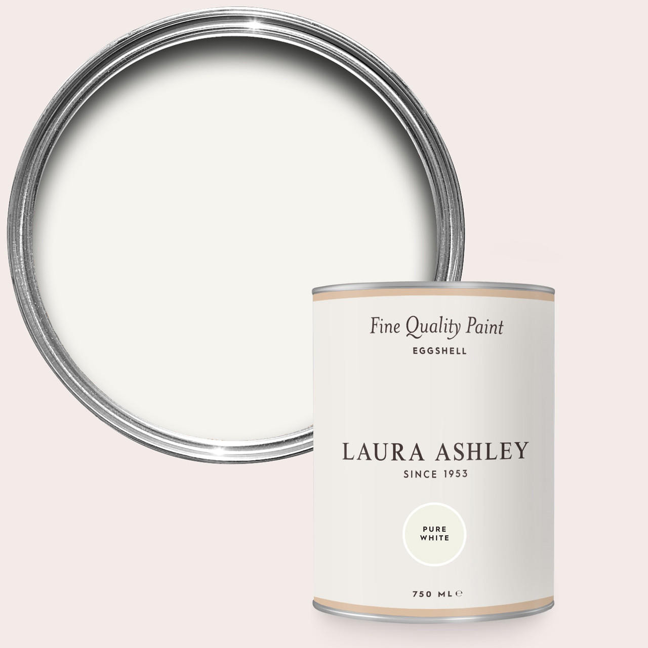 Laura Ashley Pure White 750ml Eggshell Paint | The Online Lighting