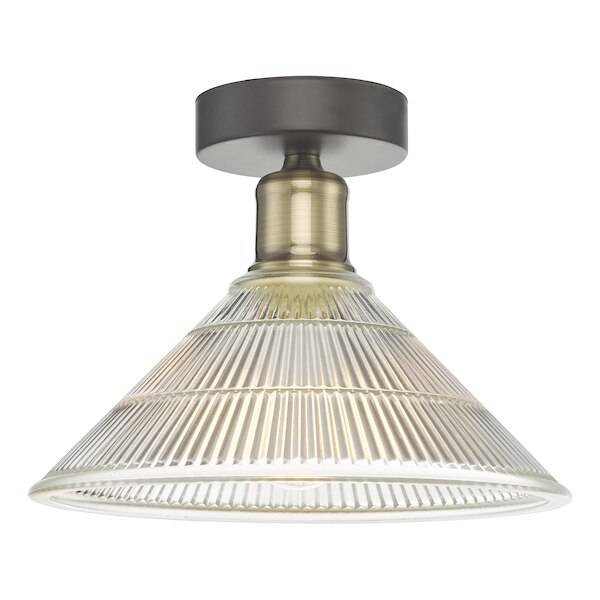 Prismatic Glass Shade Flush Ceiling Light