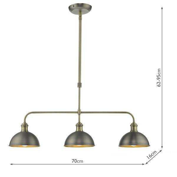 Antique Brass Bar Pendant Light