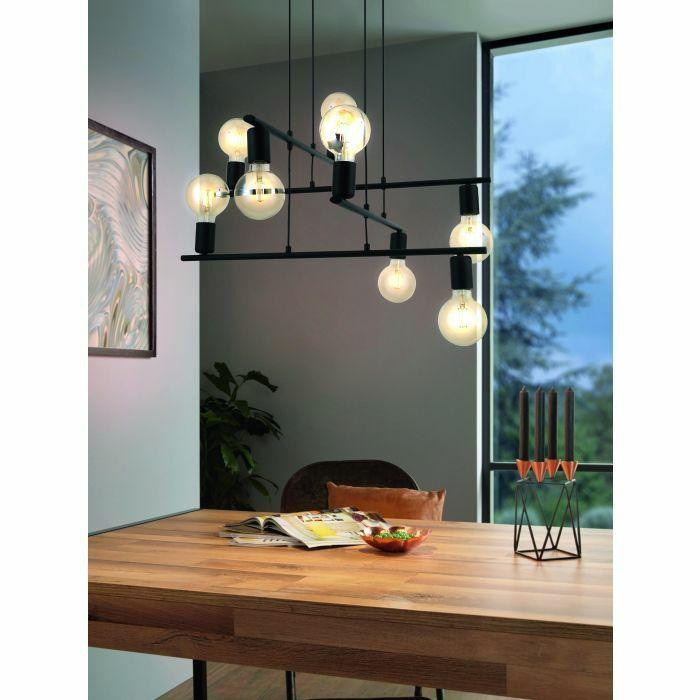 Mazzan 8 Light Black Cluster Pendant Light