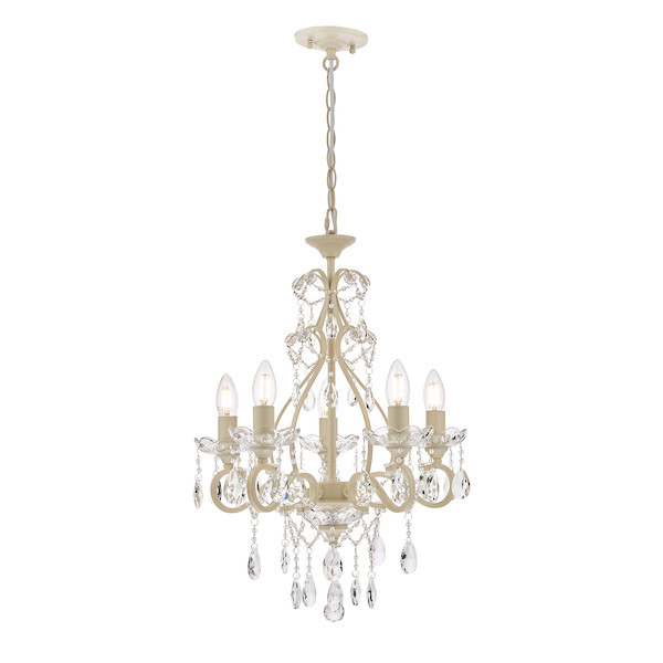 ♦︎ローラアシュレイ♦︎ Shamley Chandelier5灯 Shamley 5 Matt White Light Painted Chandelier