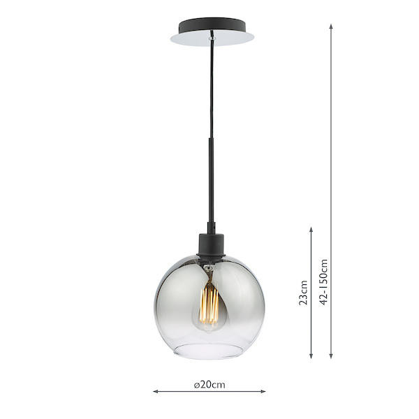 Ombre Smoked Glass Pendant Light