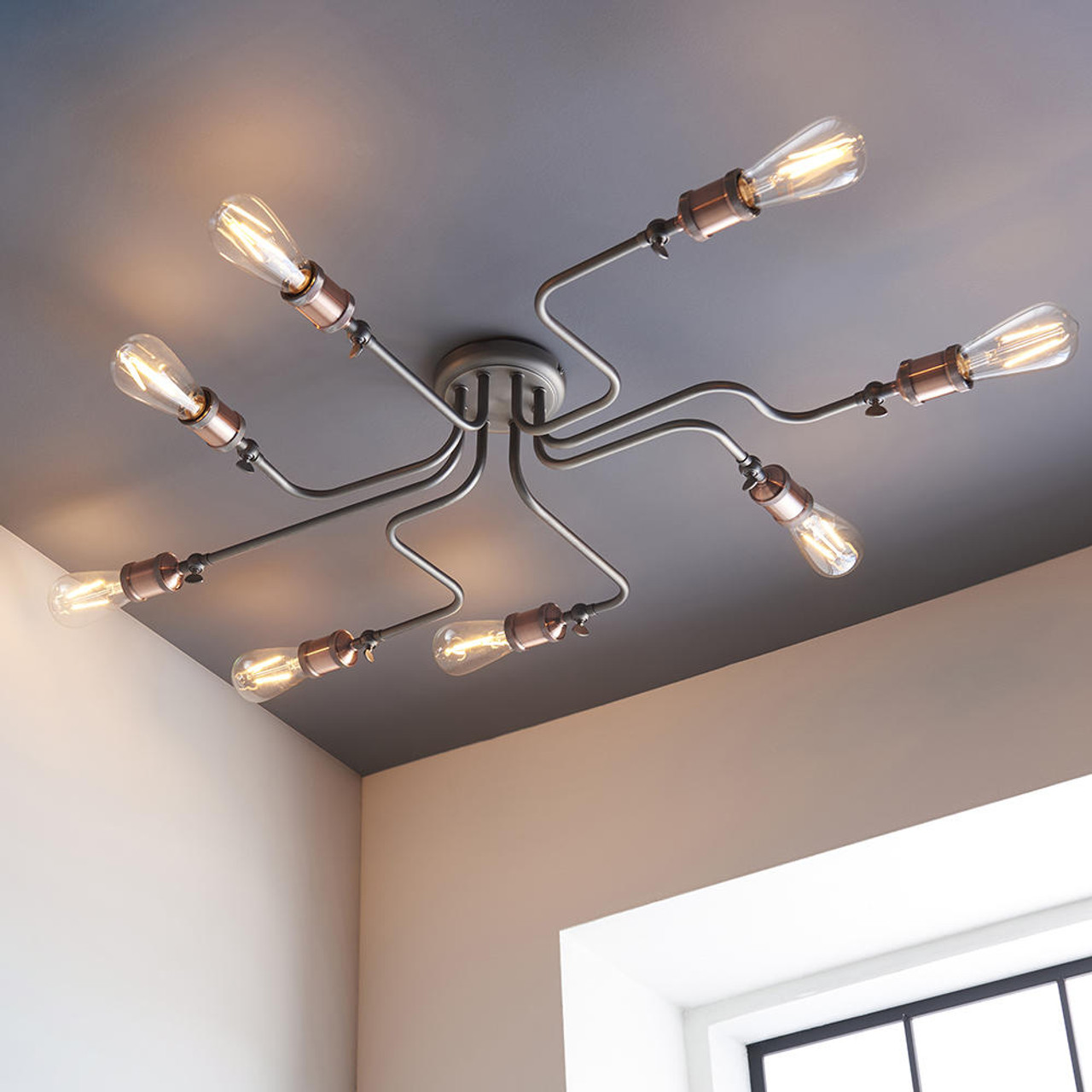 Industrial flush shop ceiling lights