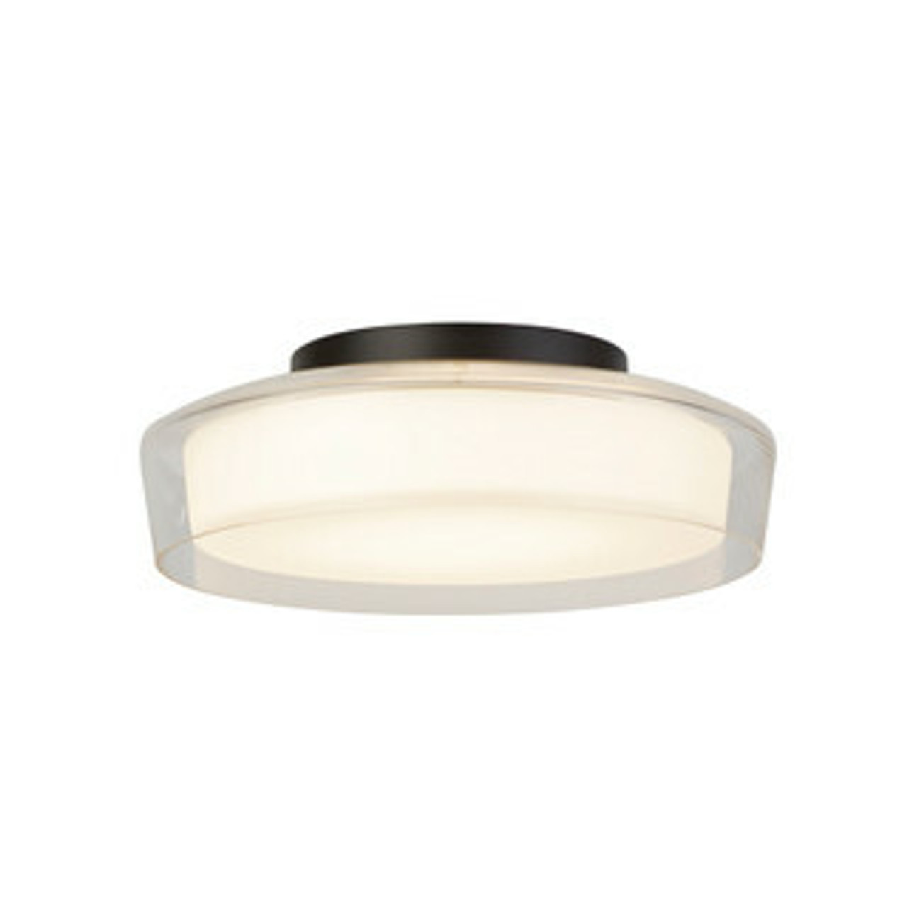 Riva Bathroom Semi Flush Ceiling Light Ribbed Glass Polished Chrome IP44