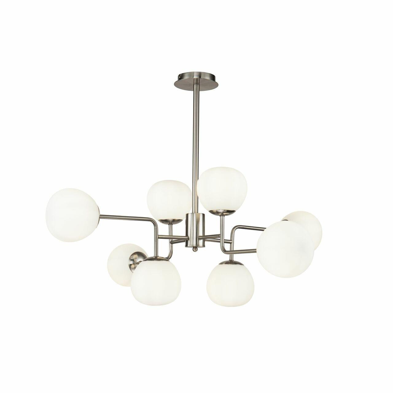 Lustre à Cristaux Maytoni Erich - 8 Bras E14 - Laiton Et Blanc - Neuf - Moderne