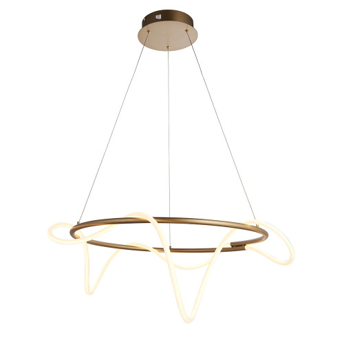 Endon Lighting Attalea Satin Gold with White Diffuser Circular LED Pendant Light