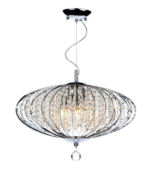 Adriatic 5 Light Polished Chrome and Faceted Crystal Pendant Light