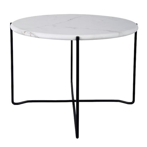 Dar Lighting Azzate Round Coffee Table White Marble Effect