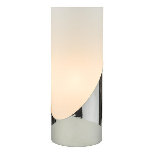 Dar Lighting Faris Polished Chrome with Opal Glass Touch Table Lamp