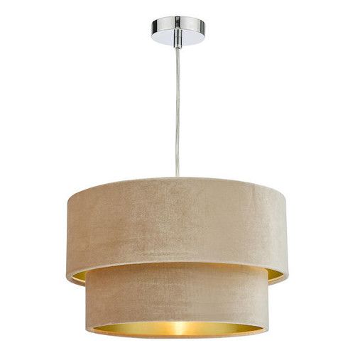 Dar Lighting Suvan Taupe with Gold Lining Easy Fit Shade Only