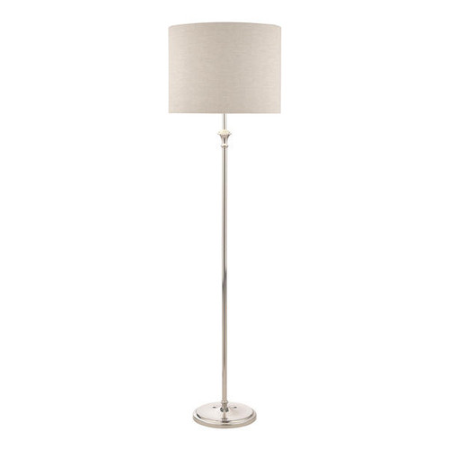 Laura Ashley Highgrove Polished Nickel with Linen Shade Floor Lamp