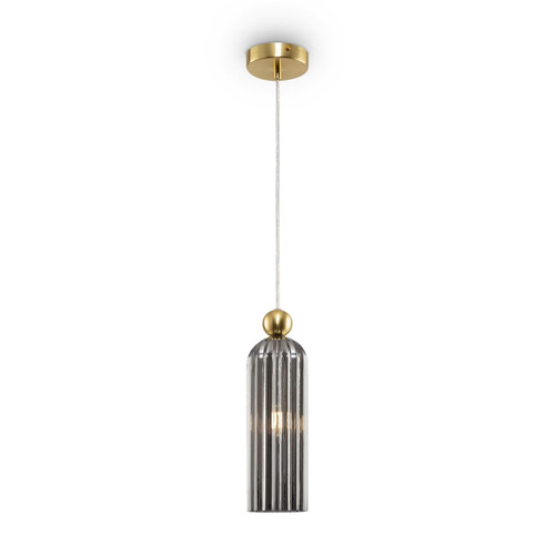 Maytoni Antic Smoked Glass with Brushed Brass Pendant Light