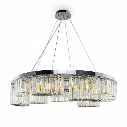 Maytoni Colline 9 Light Chrome with Clear Glass Circular Pendant Light