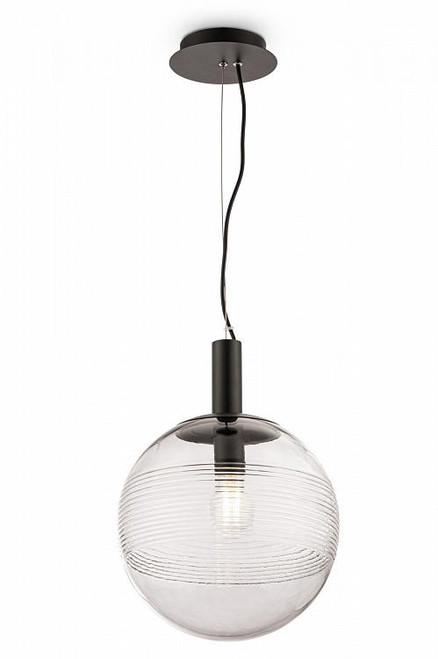 Maytoni Perlas Black with Smoked Glass Round Pendant Light