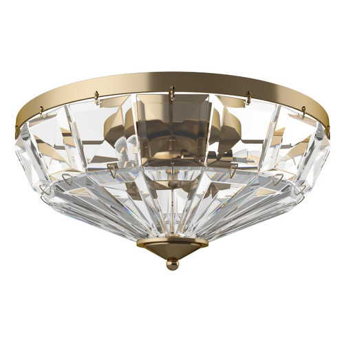 Maytoni Facet 4 Light Gold with Clear Faceted Glass Flush Ceiling Light