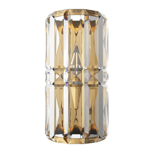 Maytoni Facet Gold with Clear Faceted Glass Wall Light