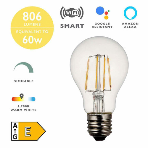 Dar Lighting 7W E27 2700K Warm White Dimmable LED Filament Smart Bulb