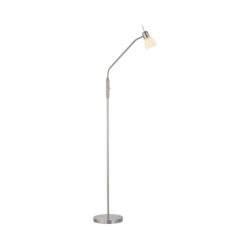 Leuchten Direkt Karo Brushed Steel with Opal Glass Adjustable Floor Lamp