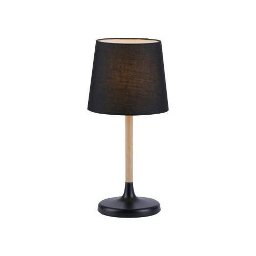 Leuchten Direkt Nima White with Light Wood and White Shade Table Lamp