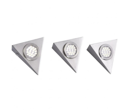 Paul Neuhaus Helena Three Pack Stainless Steel LED Triangular Under Cabinet Lights