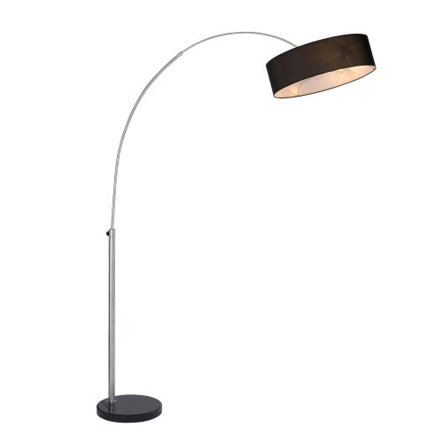 Paul Neuhaus Petro 3 Light Chrome with Black Shade Floor Lamp