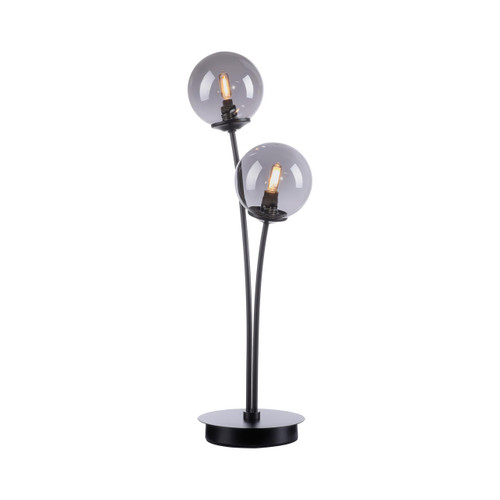 Widow 2 Light Black with Smoked Glass Table Lamp
