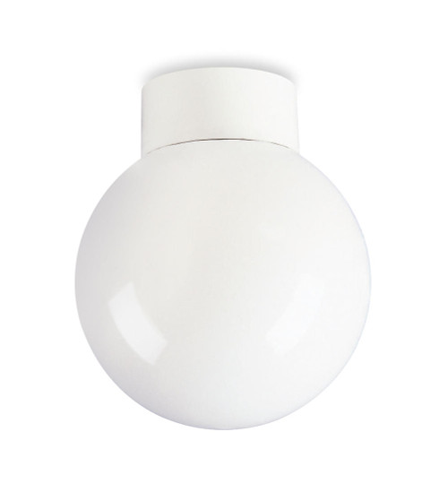 Firstlight Products Opal Glass Sphere with White Base 15cm Semi-Flush Ceilng Light