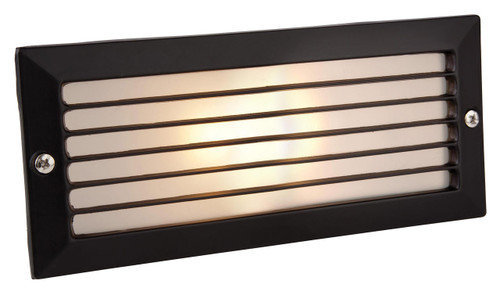 Firstlight Products Brick Light Black with Opal Diffuser and Louvre Wall Recessed Light