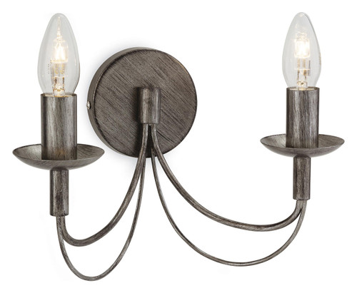 Firstlight Products Regency 2 Light Antique Silver Wall Light