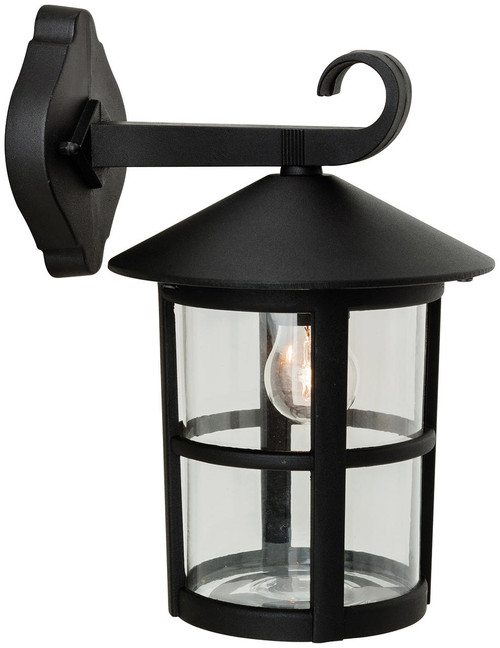 Firstlight Products Stratford Black with Clear Glass Downward Lantern Wall Light